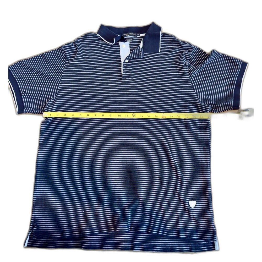 DANIEL CREMIEUX MEN'S SHORT SLEEVE POLO SHIRT 100% COTTON Stripped - Picture 6 of 8